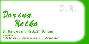 dorina melko business card